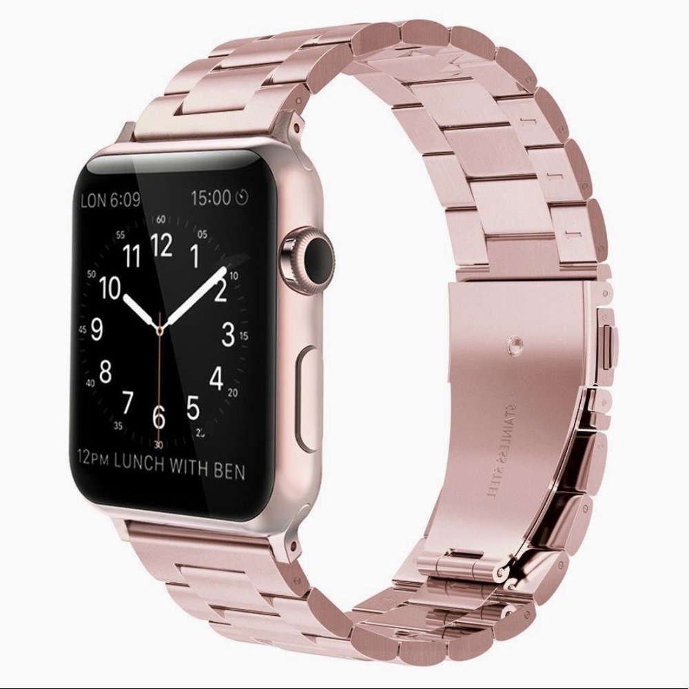 Simpeak Band Apple Watch 42mm 44mm Series 6 SE 5 4 3 2 1, Women Rose Gold
